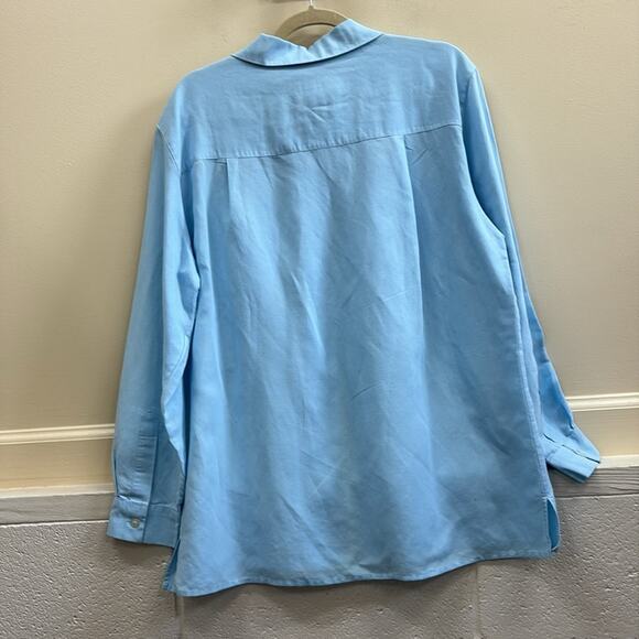 Liz Claiborne Crazy Horse women’s large Light Blue button down Top blouse - Picture 5 of 5